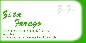 zita farago business card